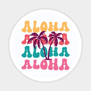 Aloha, Palm Tree, Colorful Magnet